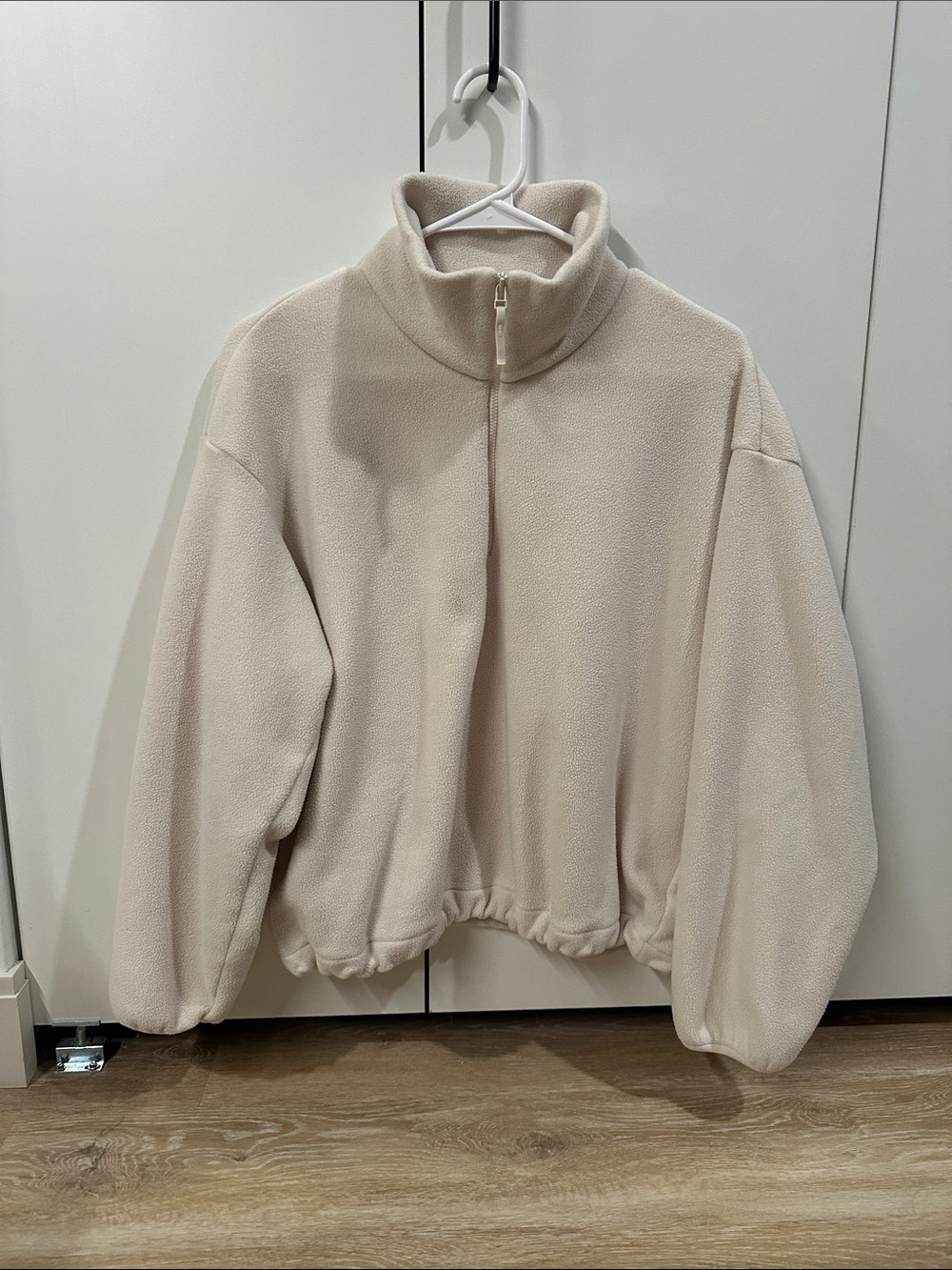 Uniqlo Cream Zip-Up Fleece Jacket